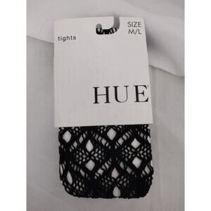 Hue Leggings Womens Medium Large Black Daisy Link Net Fishnet Italy Nylon